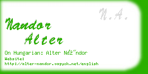 nandor alter business card